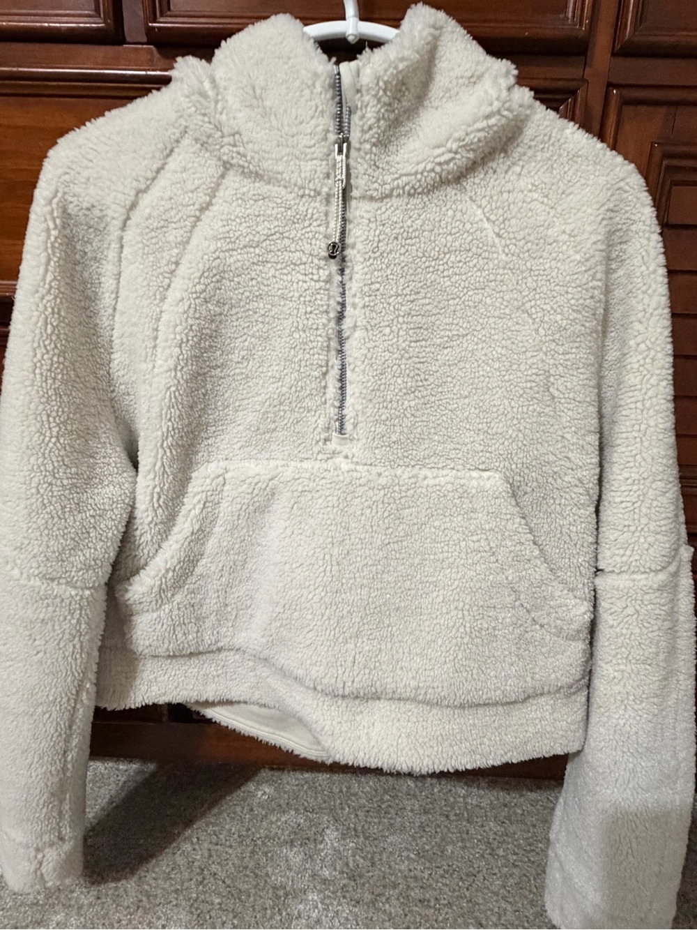 Lululemon Scuba Cream Sherpa Zip-Up Hoodie. Size M/L - Picture 2 of 7